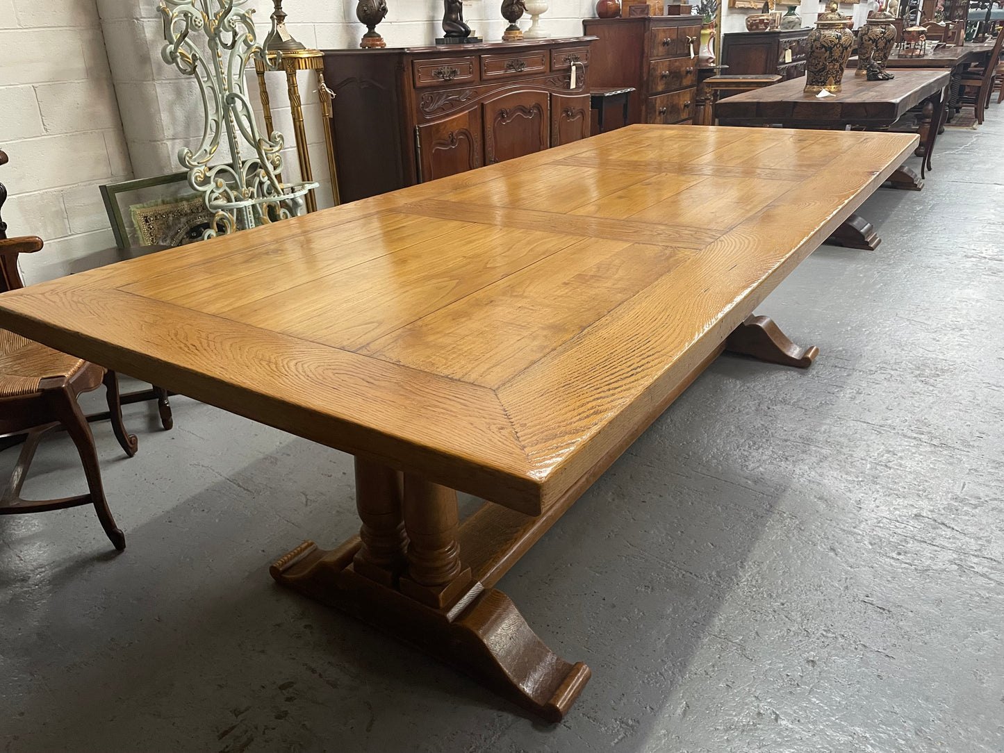 Vintage 18th Century Style French Farmhouse Table of Large Proportions