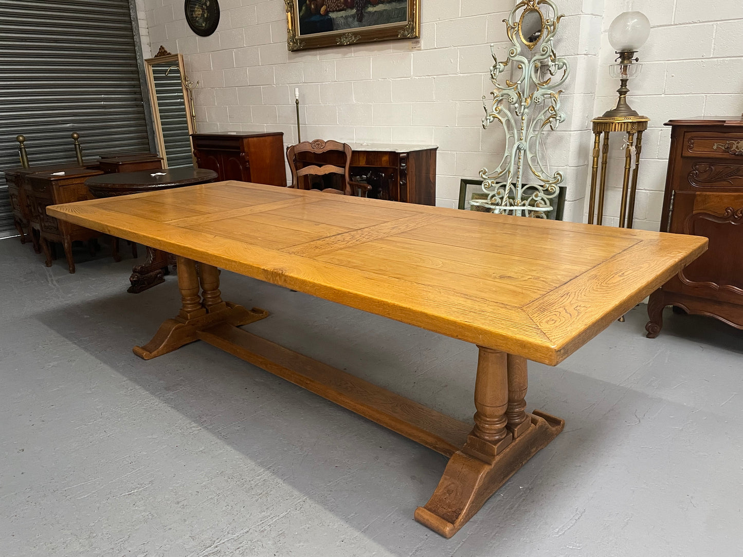 Vintage 18th Century Style French Farmhouse Table of Large Proportions