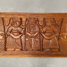 Vintage Hand Carved Teak Coffee Table Featuring Elephants