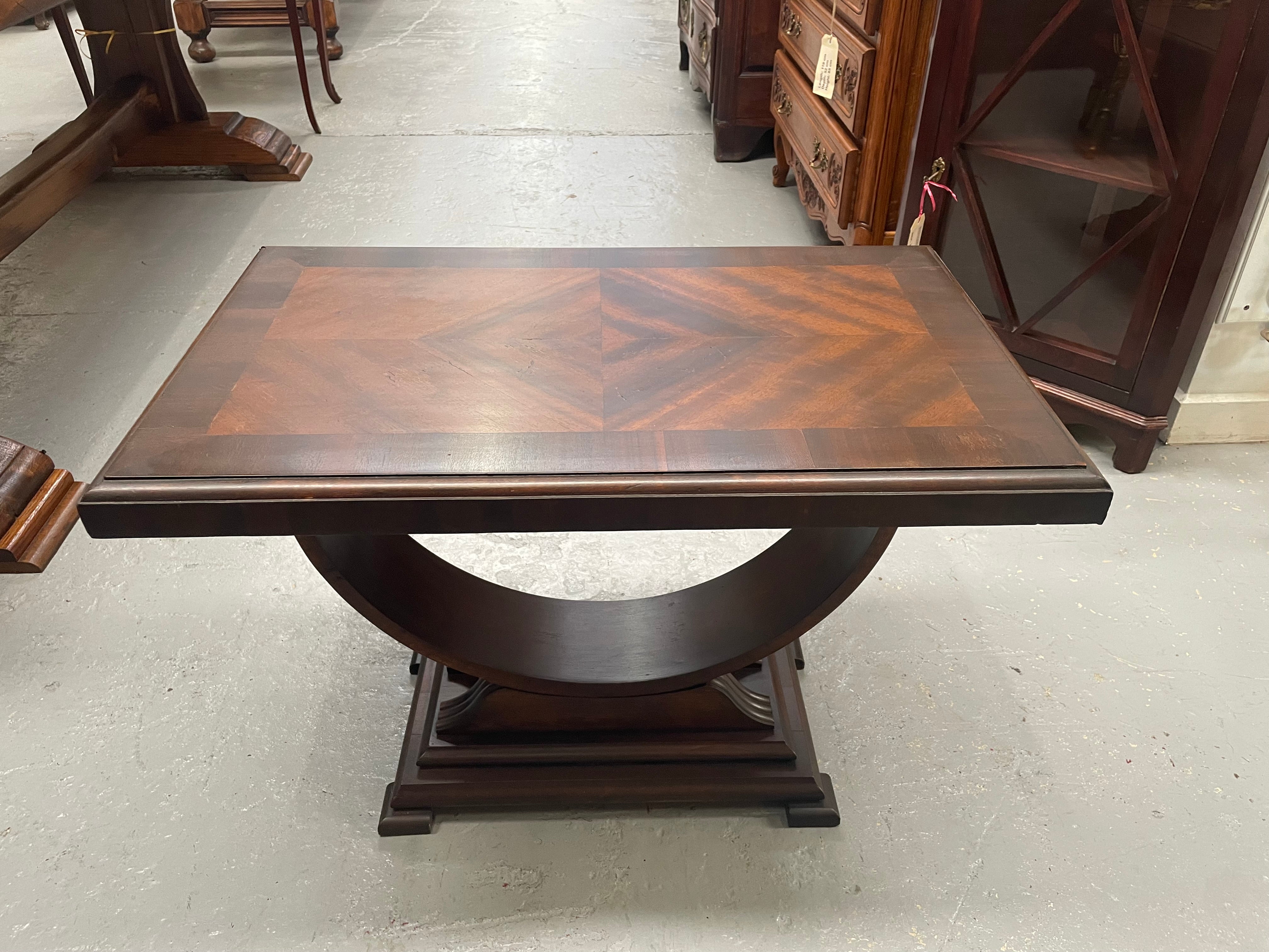 Art Deco Walnut Occasional D Shape Coffee Table | Antique & Vintage | Moonee Ponds Antiques | Australia Wide Delivery
