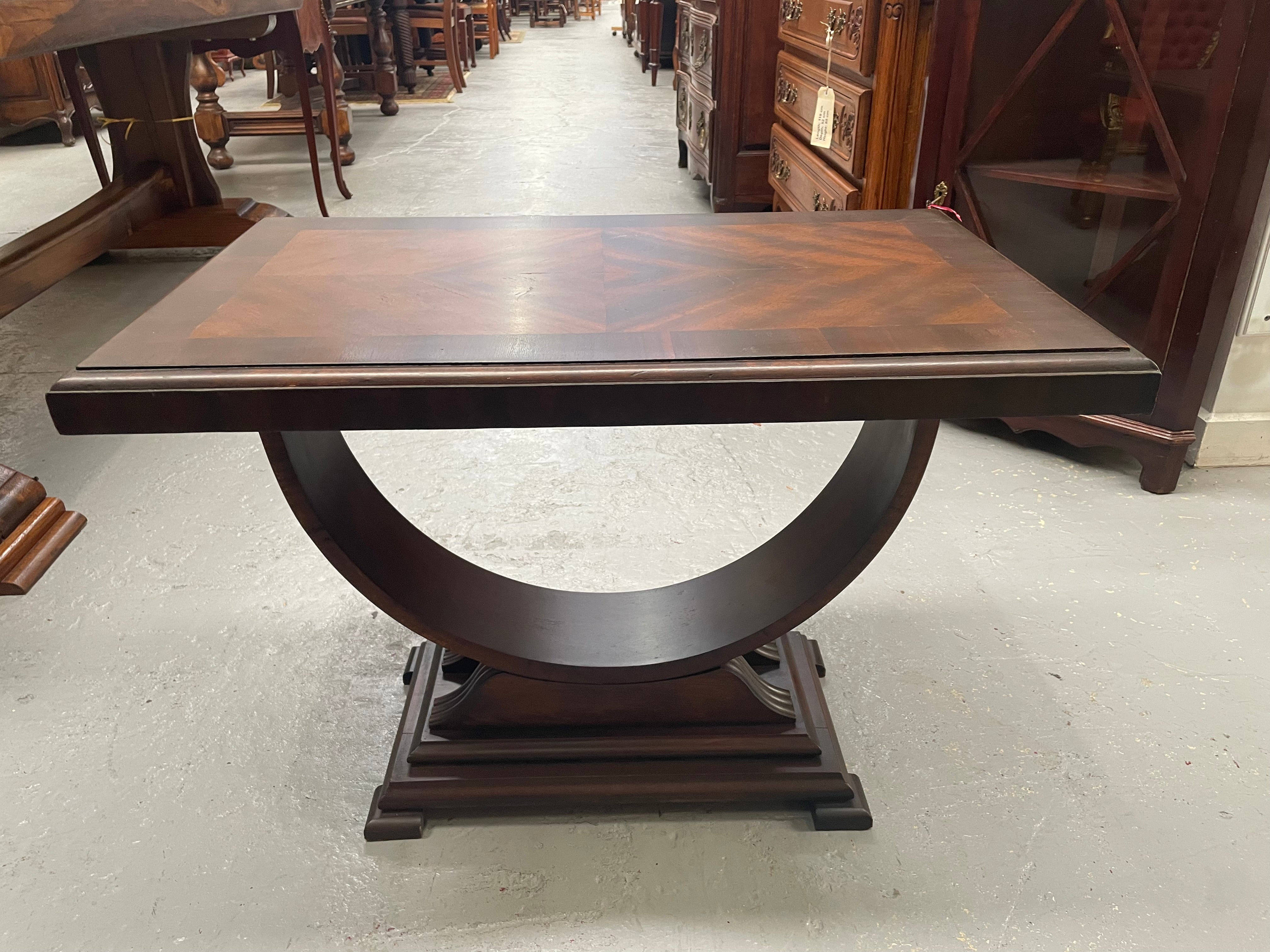 Art Deco Walnut Occasional D Shape Coffee Table | Antique & Vintage | Moonee Ponds Antiques | Australia Wide Delivery
