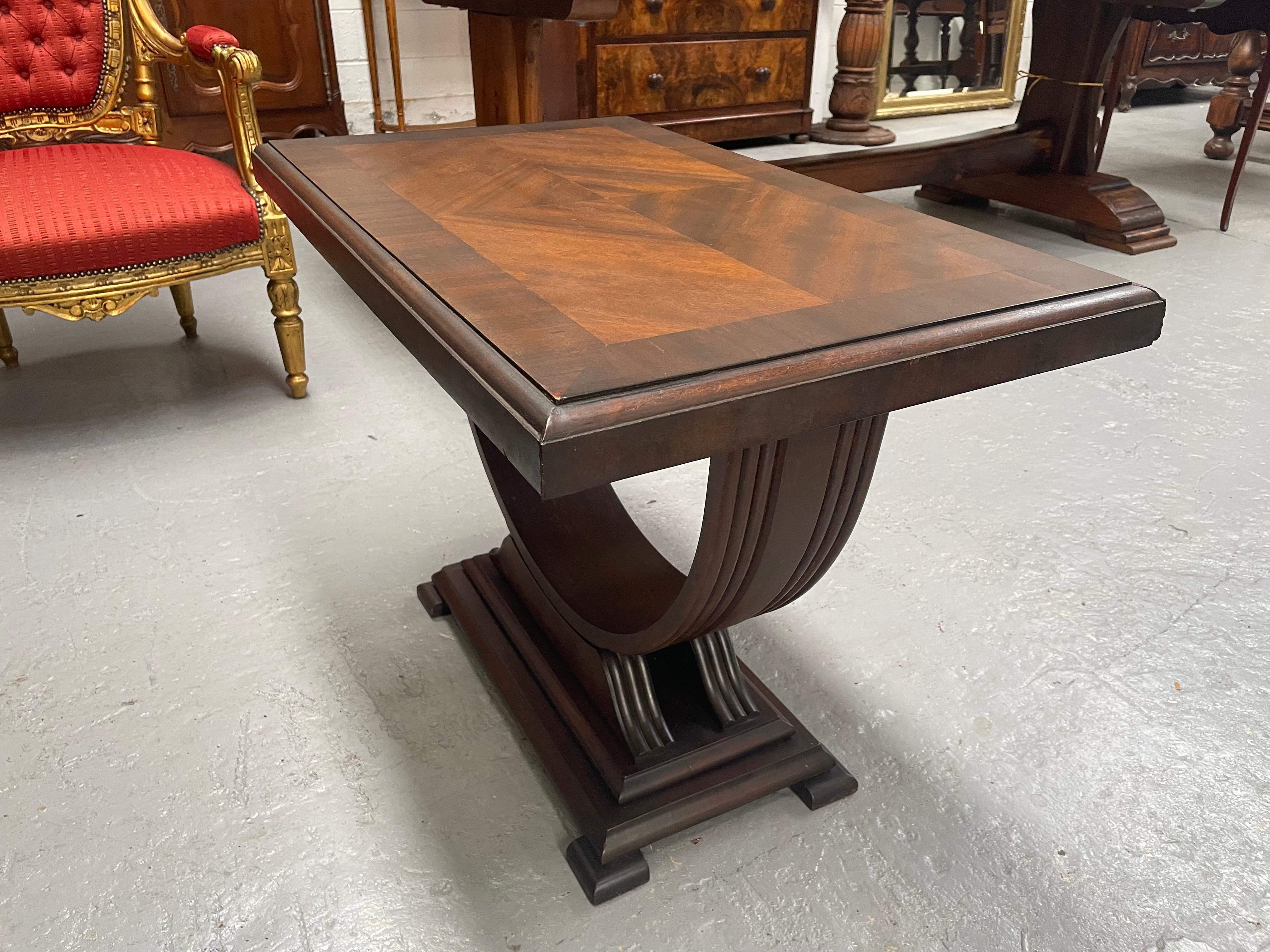 Art Deco Walnut Occasional D Shape Coffee Table | Antique & Vintage | Moonee Ponds Antiques | Australia Wide Delivery