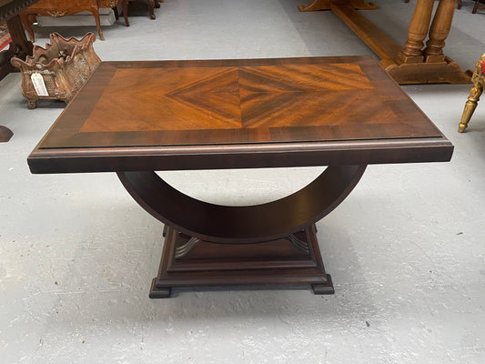 Art Deco Walnut Occasional D Shape Coffee Table