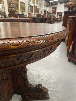 Antique French Oak Renaissance Style Round Centre Table | Antique & Vintage | Moonee Ponds Antiques | Australia Wide Delivery