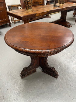 Antique French Oak Renaissance Style Round Centre Table | Antique & Vintage | Moonee Ponds Antiques | Australia Wide Delivery
