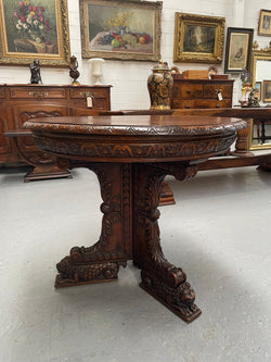 Antique French Oak Renaissance Style Round Centre Table | Antique & Vintage | Moonee Ponds Antiques | Australia Wide Delivery