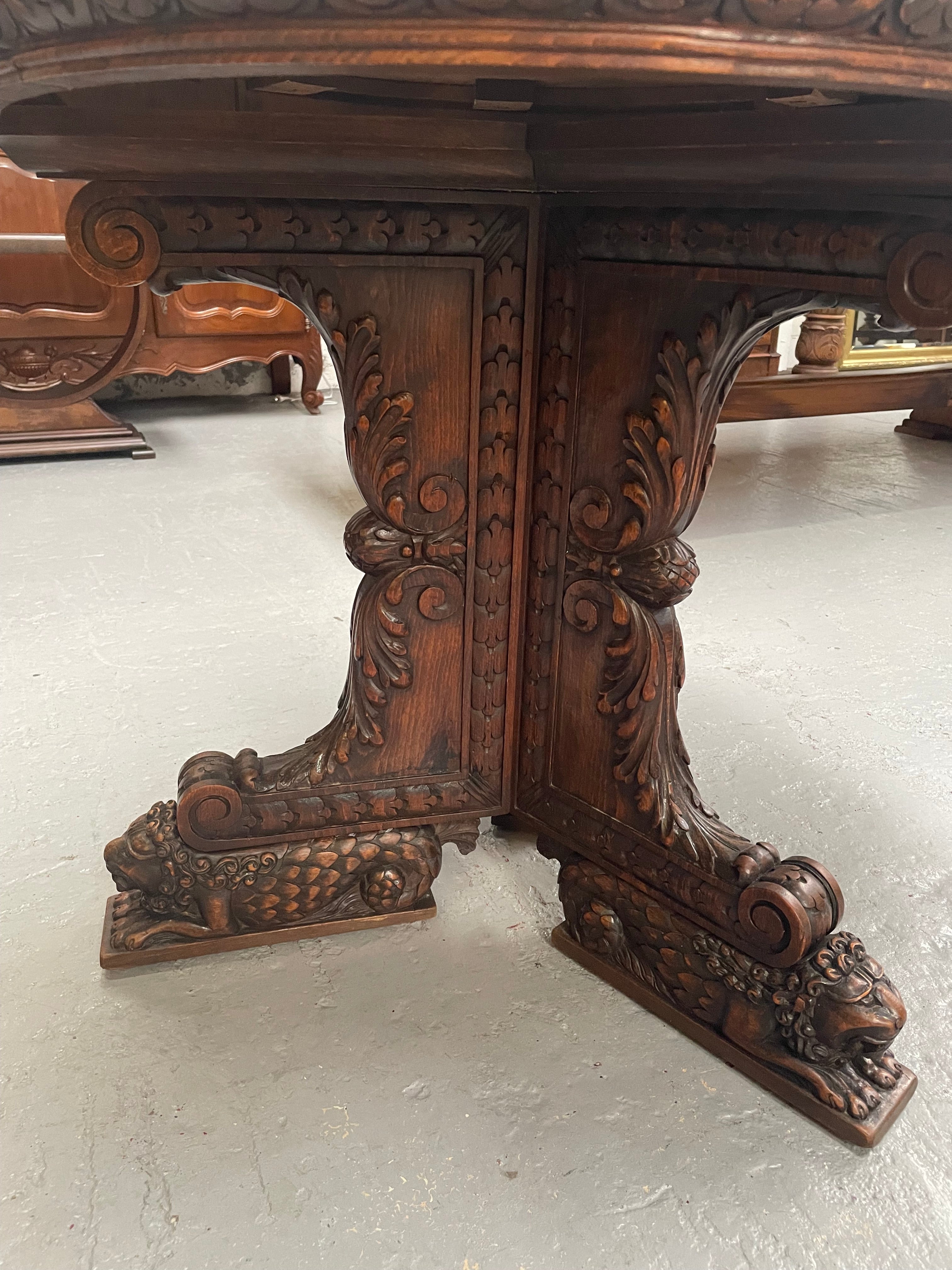 Antique French Oak Renaissance Style Round Centre Table | Antique & Vintage | Moonee Ponds Antiques | Australia Wide Delivery