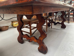 Large Spanish Style Pine & Oak Parquetry Top Dining Table | Antique & Vintage | Moonee Ponds Antiques | Australia Wide Delivery