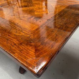 Large Spanish Style Pine & Oak Parquetry Top Dining Table