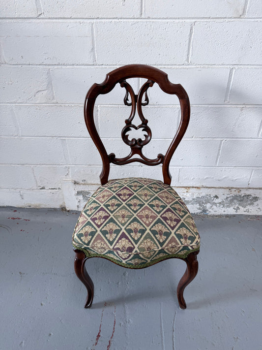 Victorian Tapestry Style Upholstered Single Chair