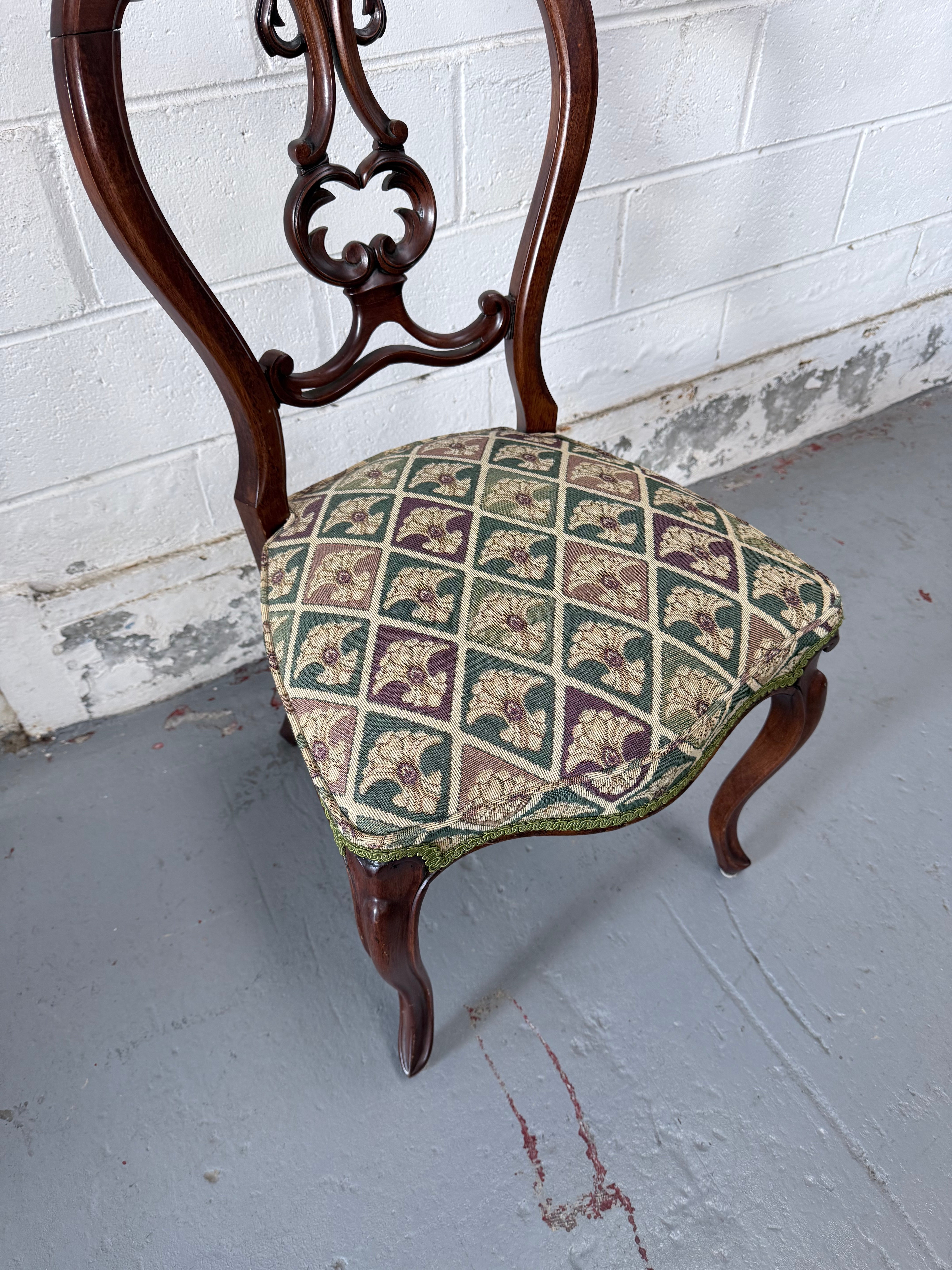 Victorian Tapestry Style Upholstered Single Chair | Antique & Vintage | Moonee Ponds Antiques | Australia Wide