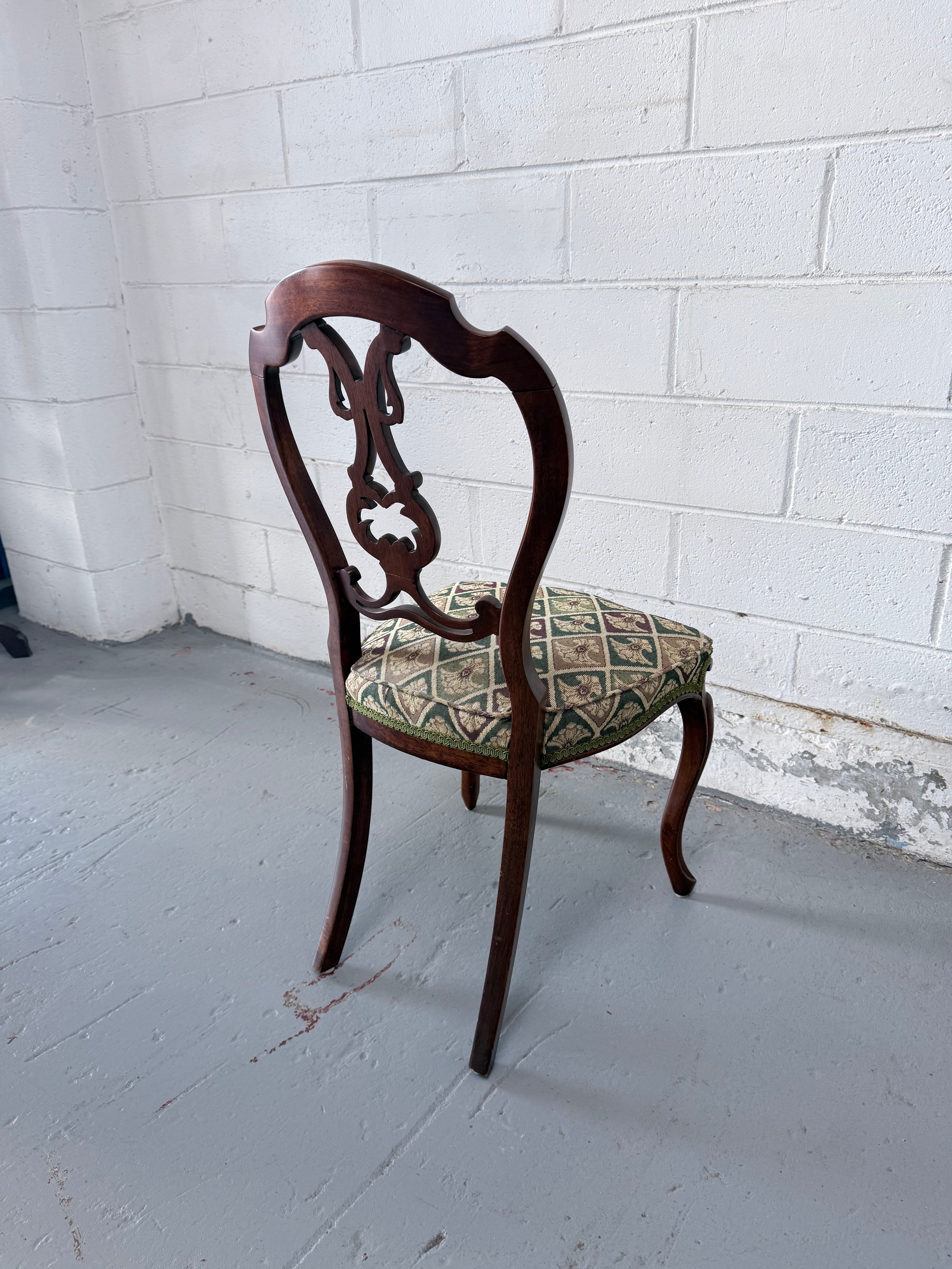 Victorian Tapestry Style Upholstered Single Chair