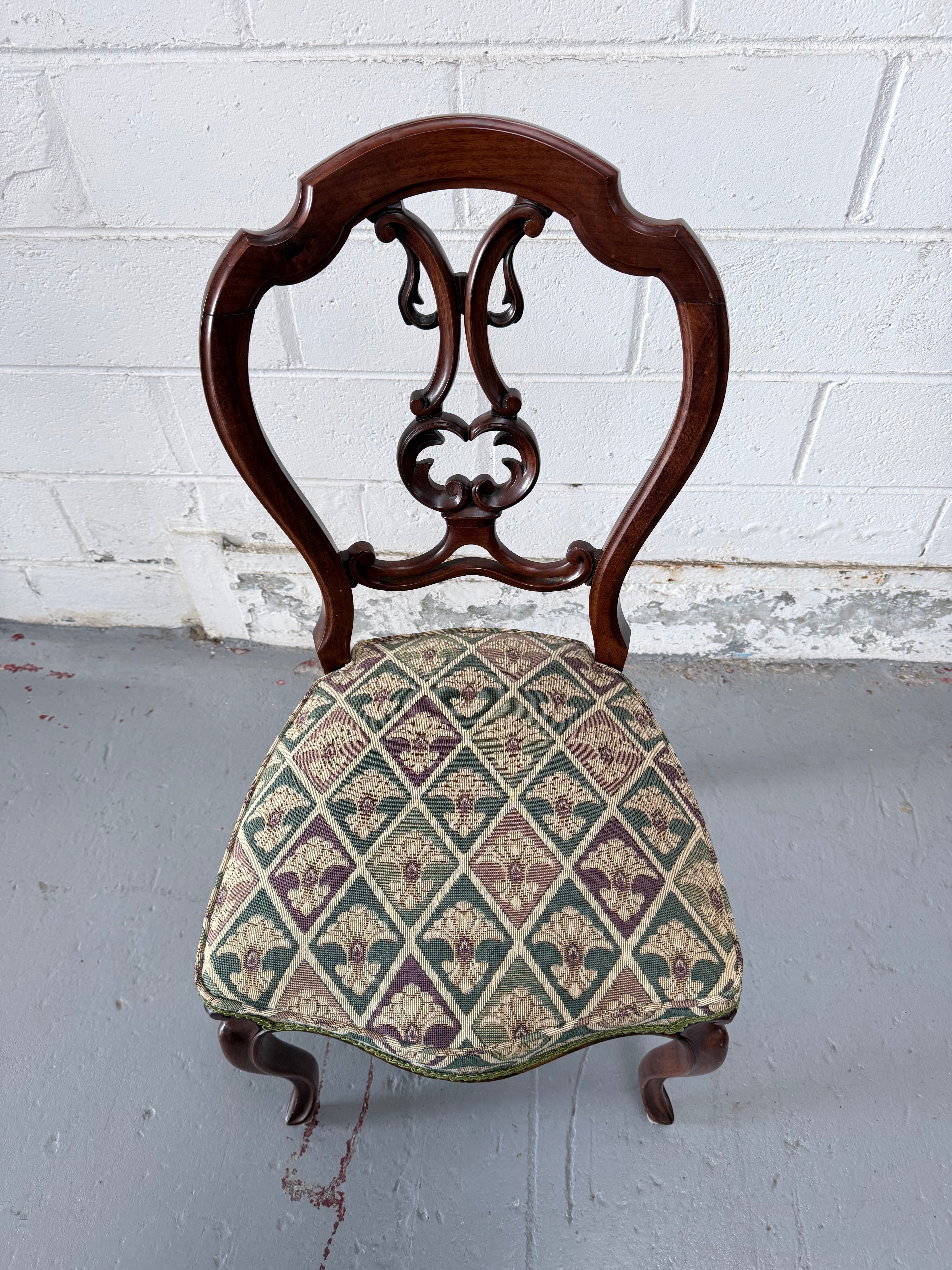 Victorian Tapestry Style Upholstered Single Chair | Antique & Vintage | Moonee Ponds Antiques | Australia Wide