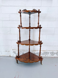 Victorian Tiered Figured Walnut Whatnot | Antique & Vintage | Moonee Ponds Antiques | Australia Wide Delivery