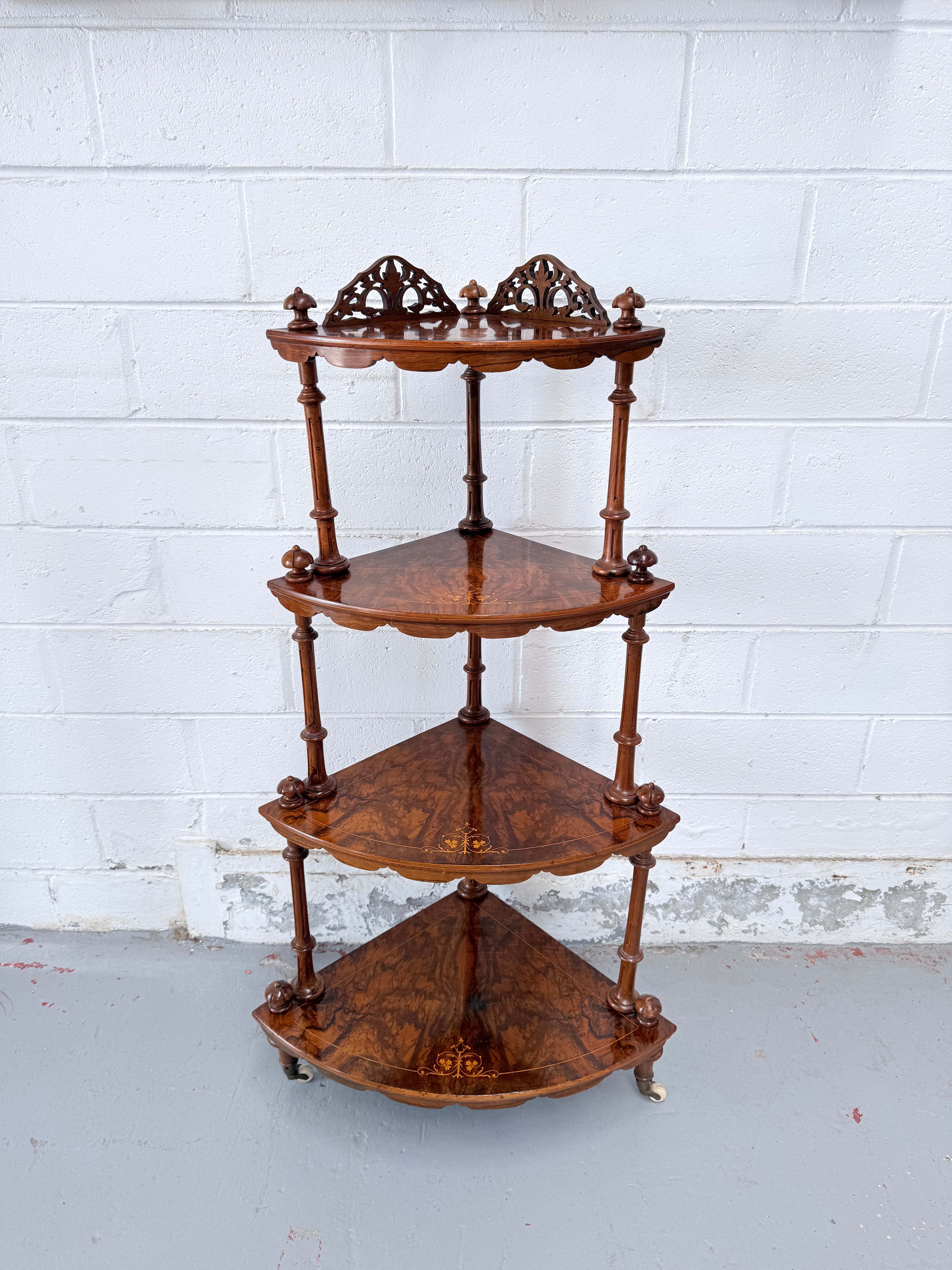 Victorian Tiered Figured Walnut Whatnot | Antique & Vintage | Moonee Ponds Antiques | Australia Wide