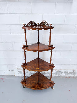 Victorian Tiered Figured Walnut Whatnot | Antique & Vintage | Moonee Ponds Antiques | Australia Wide Delivery