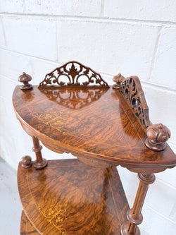 Victorian Tiered Figured Walnut Whatnot | Antique & Vintage | Moonee Ponds Antiques | Australia Wide Delivery