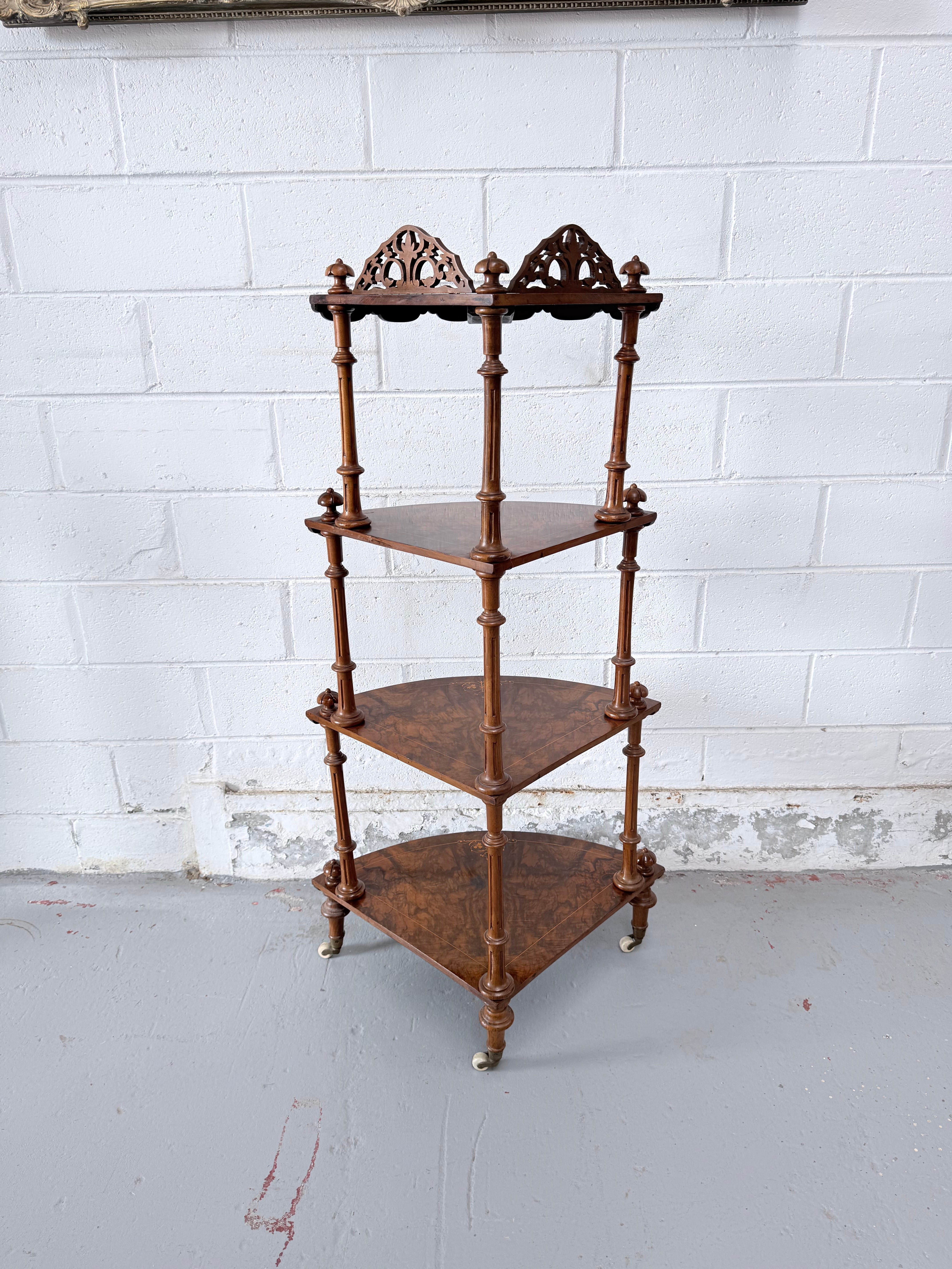 Victorian Tiered Figured Walnut Whatnot | Antique & Vintage | Moonee Ponds Antiques | Australia Wide