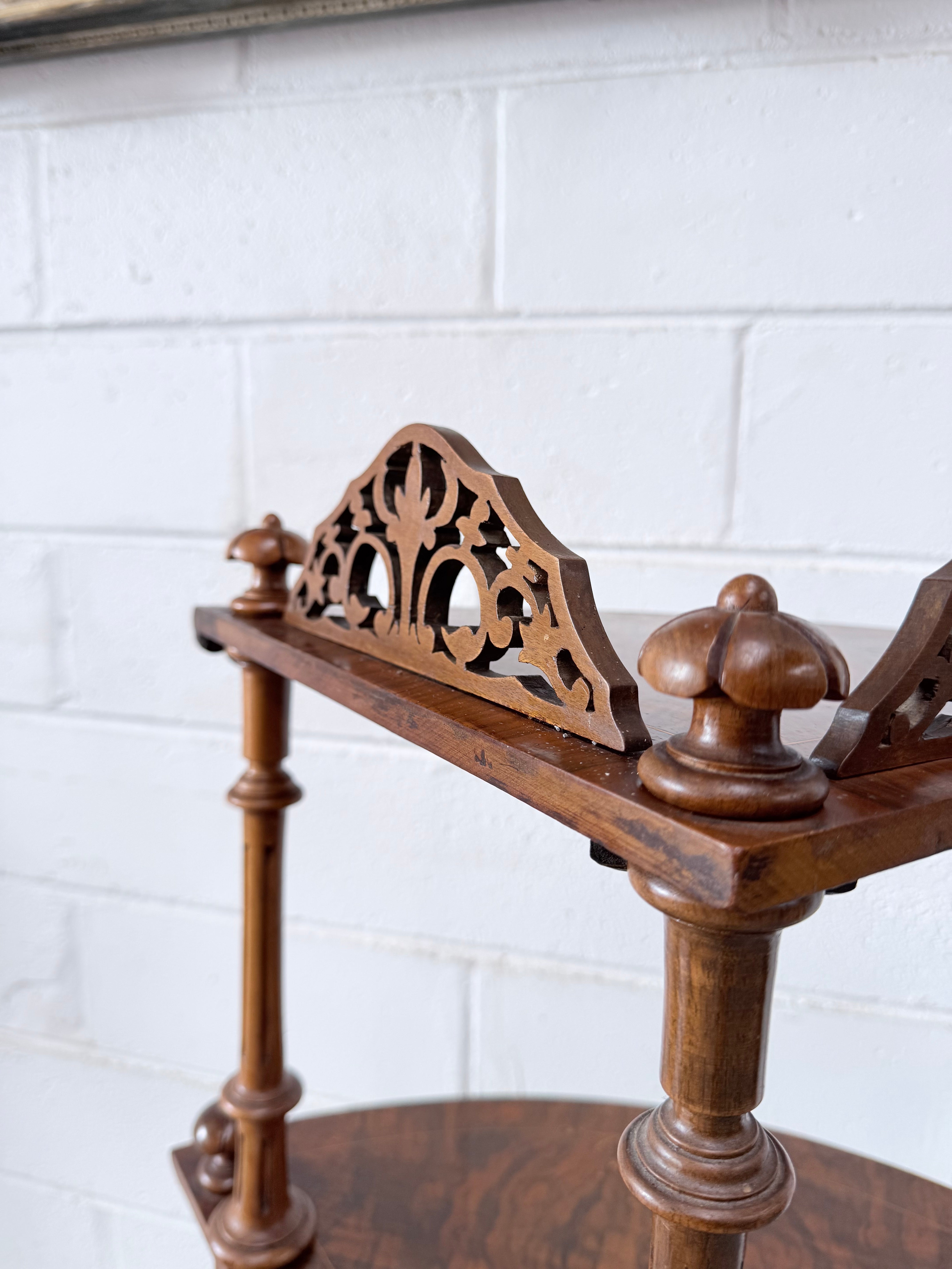 Victorian Tiered Figured Walnut Whatnot | Antique & Vintage | Moonee Ponds Antiques | Australia Wide