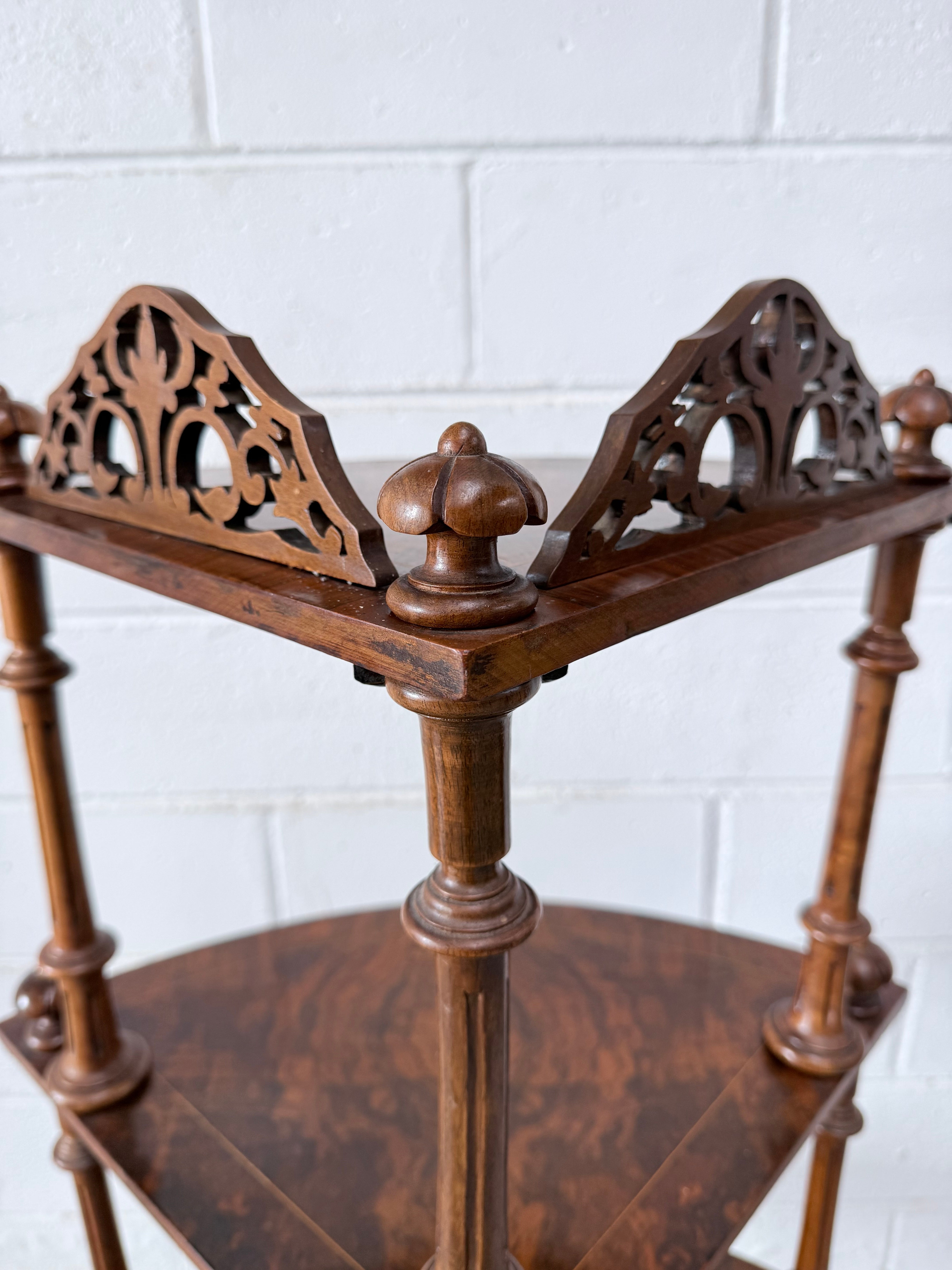Victorian Tiered Figured Walnut Whatnot | Antique & Vintage | Moonee Ponds Antiques | Australia Wide