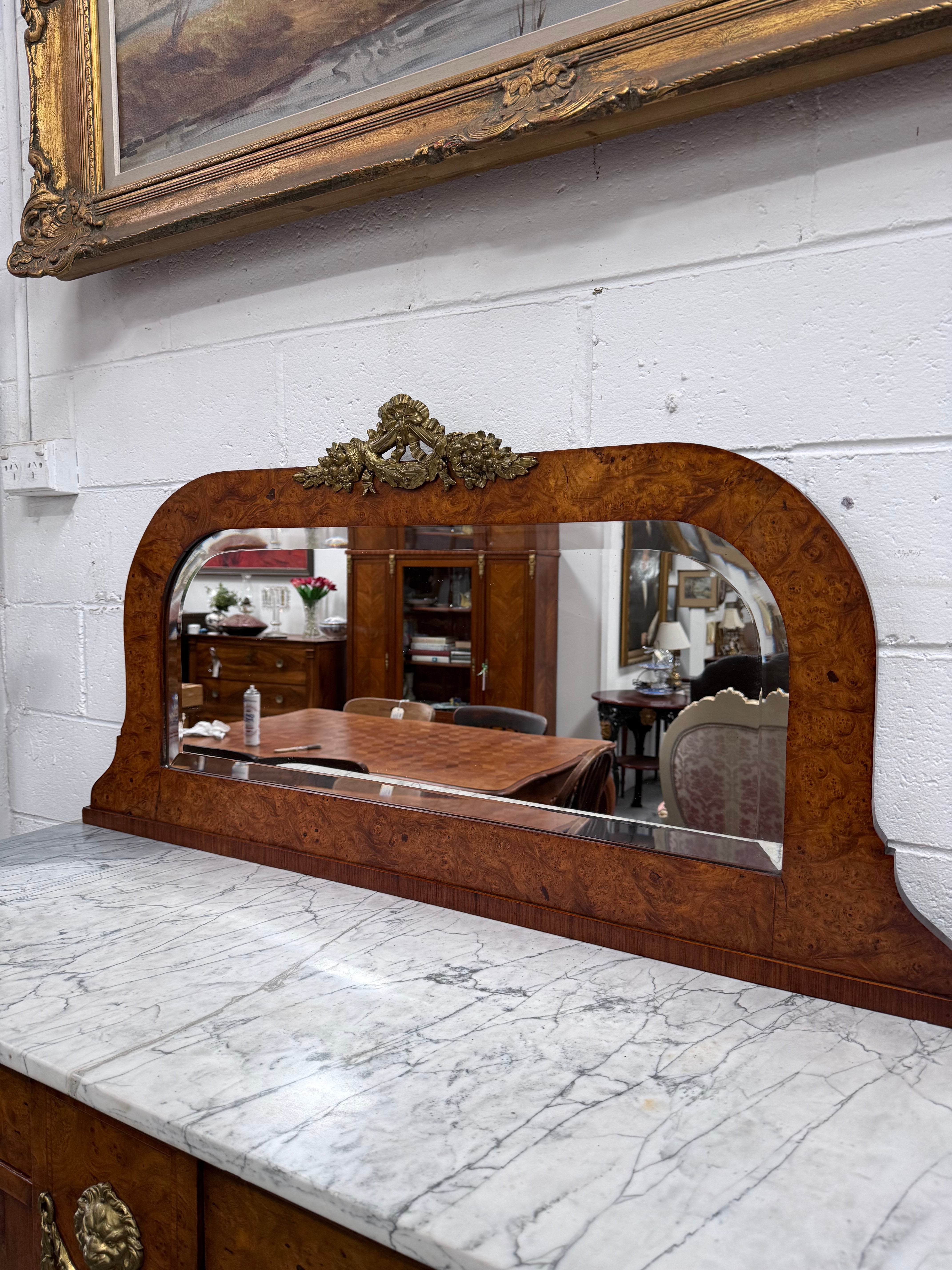 Figured Walnut Marble Top Buffet With Mirror | Antique & Vintage | Moonee Ponds Antiques | Australia Wide