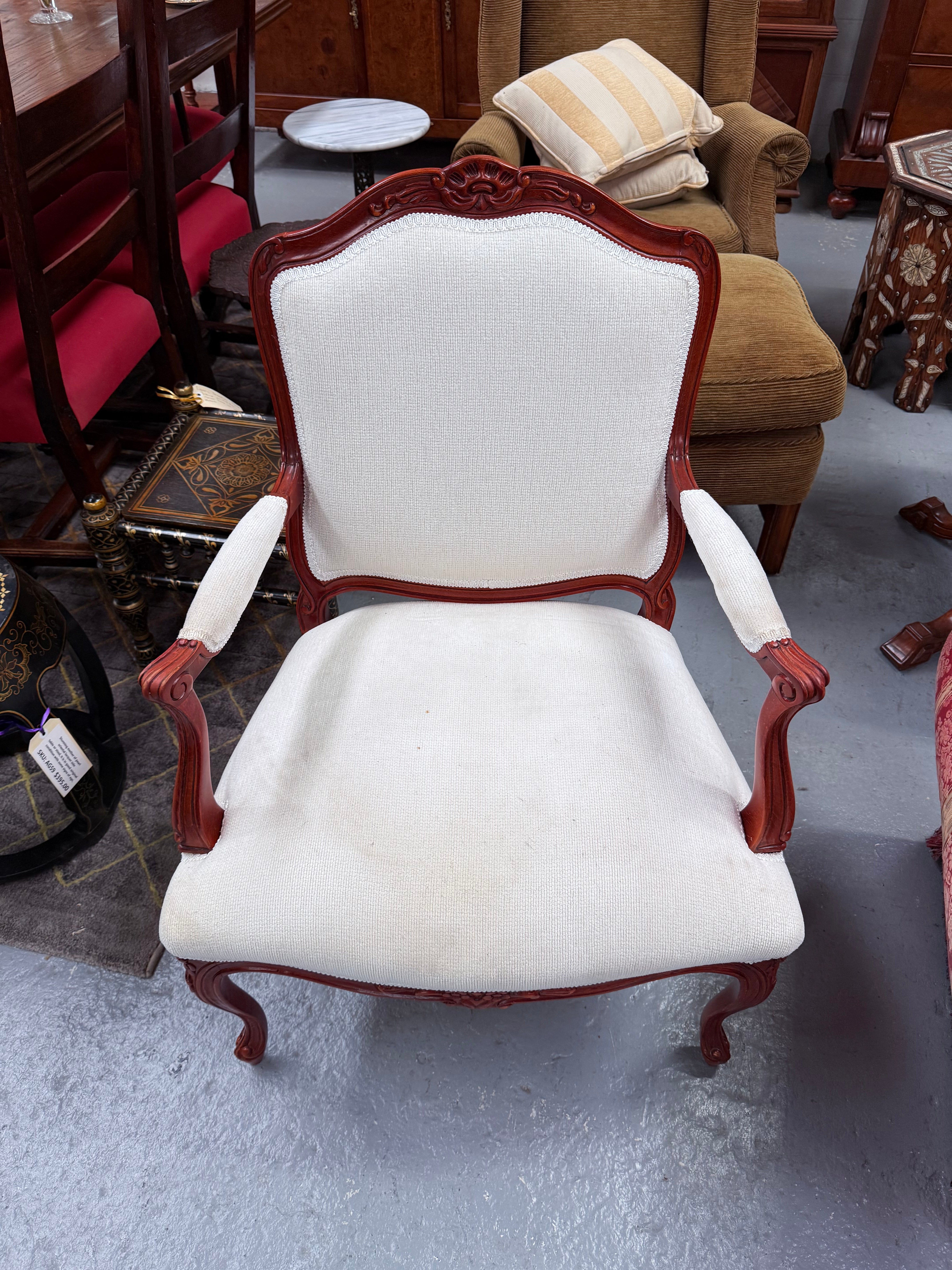 Louis XVth Style Upholstred Armchairs | Antique & Vintage | Moonee Ponds Antiques | Australia Wide