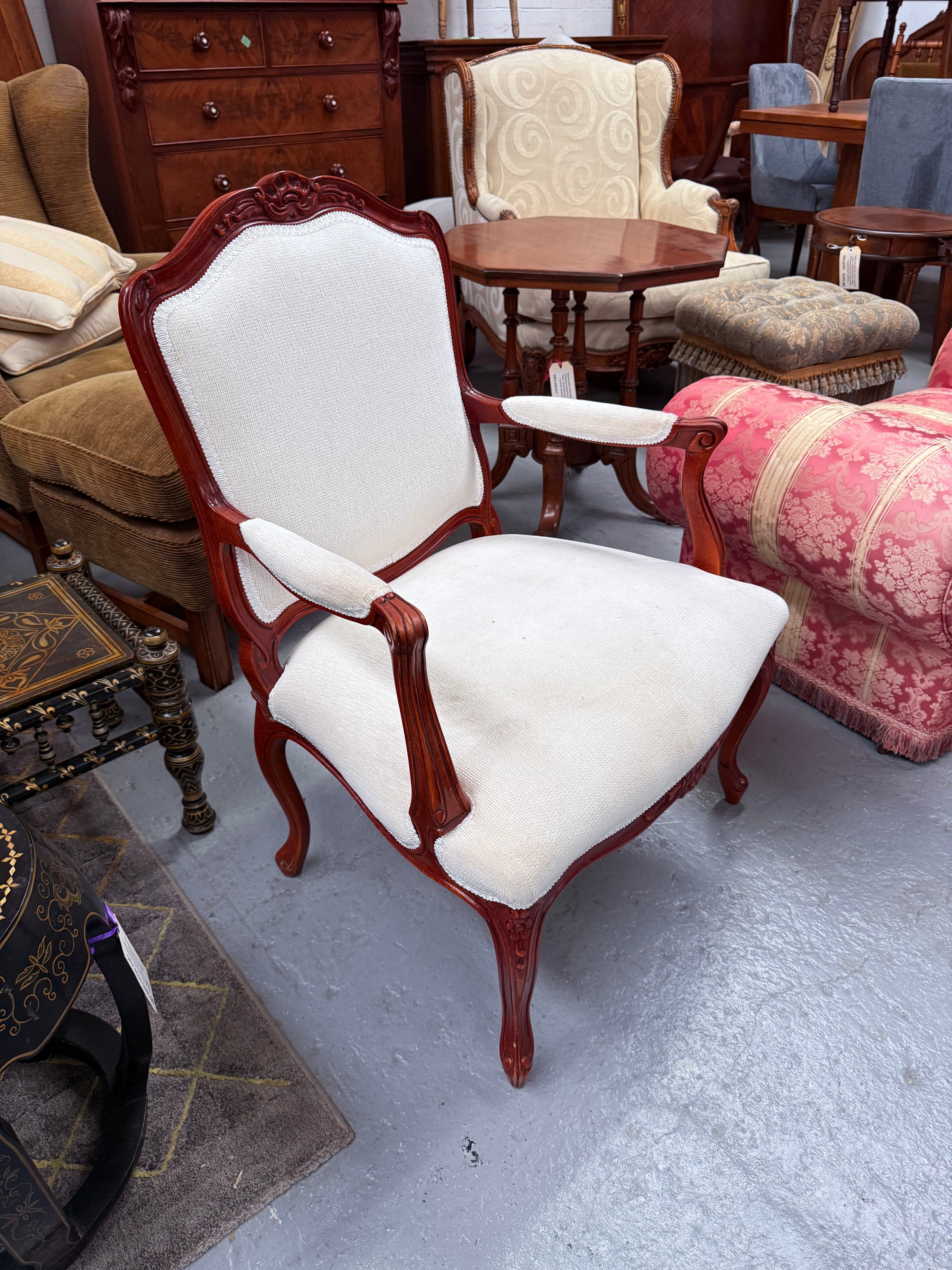 Louis XVth Style Upholstred Armchairs | Antique & Vintage | Moonee Ponds Antiques | Australia Wide