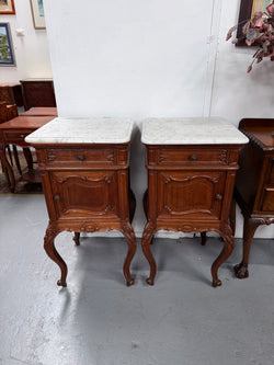 Pair of Louis XVth Style Marble Top Bedsides | Antique & Vintage | Moonee Ponds Antiques | Australia Wide Delivery