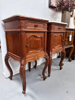 Pair of Louis XVth Style Marble Top Bedsides | Antique & Vintage | Moonee Ponds Antiques | Australia Wide Delivery