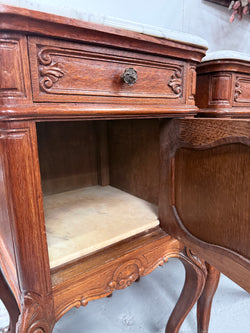 Pair of Louis XVth Style Marble Top Bedsides | Antique & Vintage | Moonee Ponds Antiques | Australia Wide Delivery