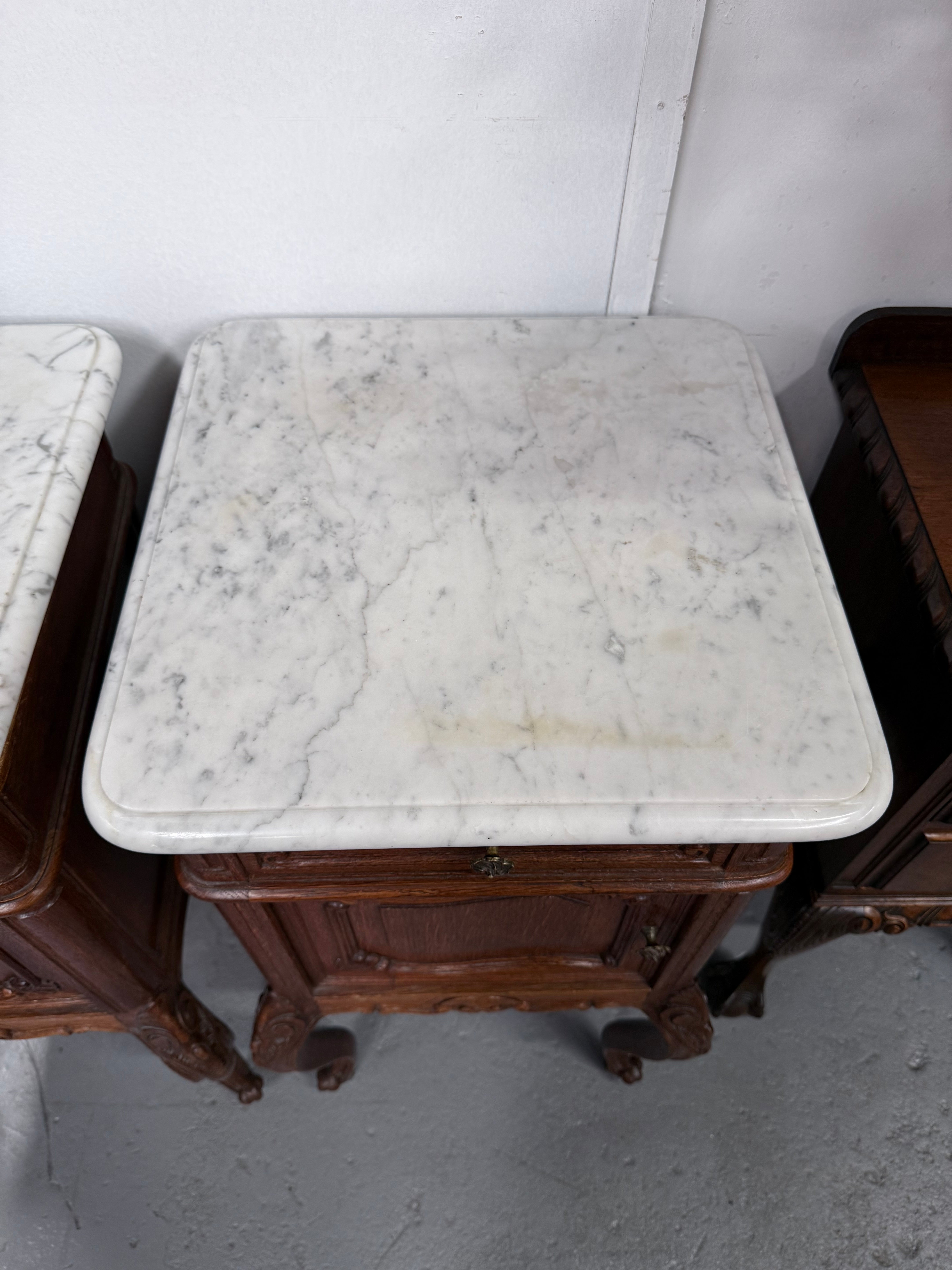 Pair of Louis XVth Style Marble Top Bedsides | Antique & Vintage | Moonee Ponds Antiques | Australia Wide