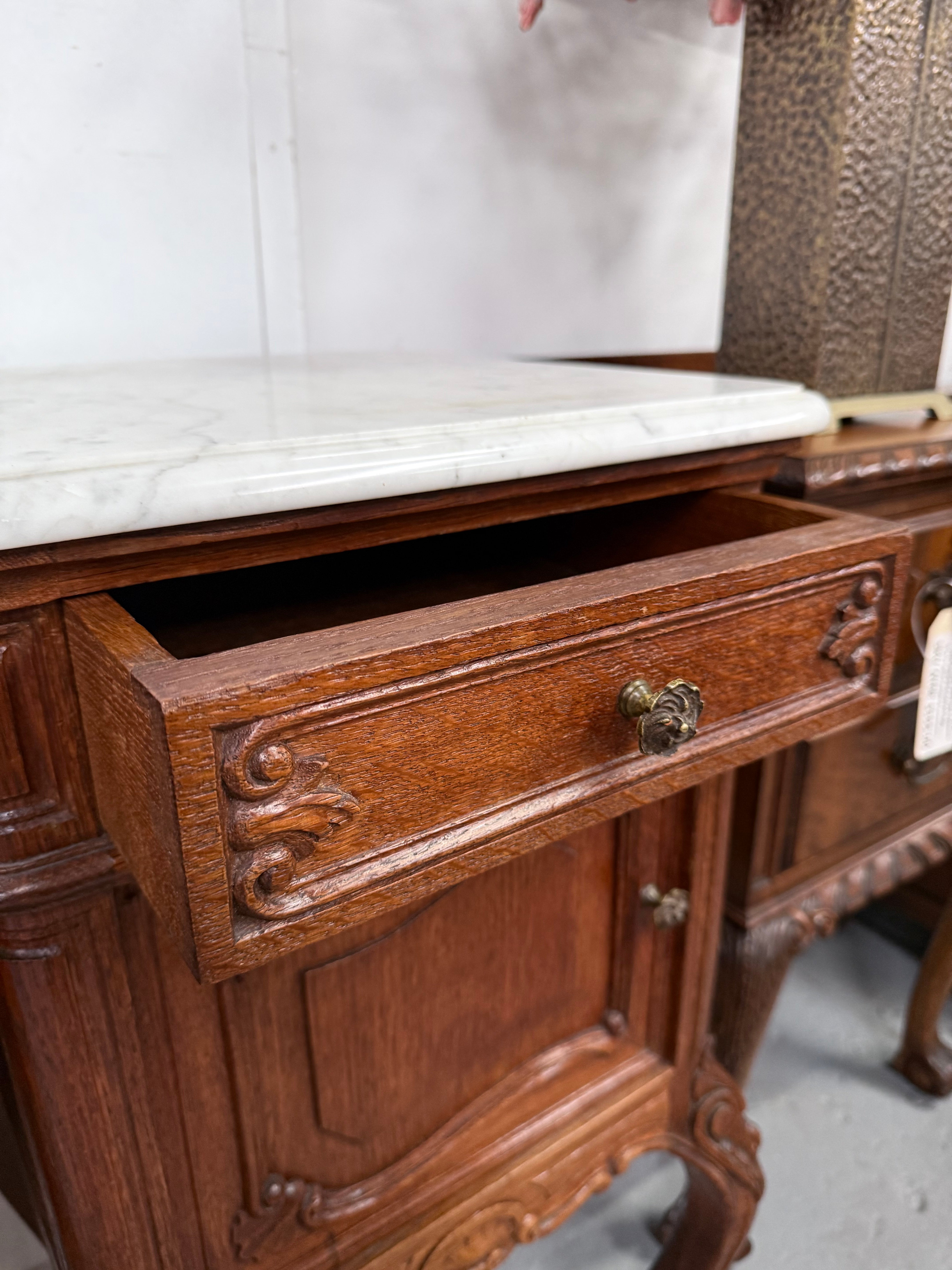 Pair of Louis XVth Style Marble Top Bedsides | Antique & Vintage | Moonee Ponds Antiques | Australia Wide