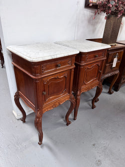 Pair of Louis XVth Style Marble Top Bedsides | Antique & Vintage | Moonee Ponds Antiques | Australia Wide Delivery