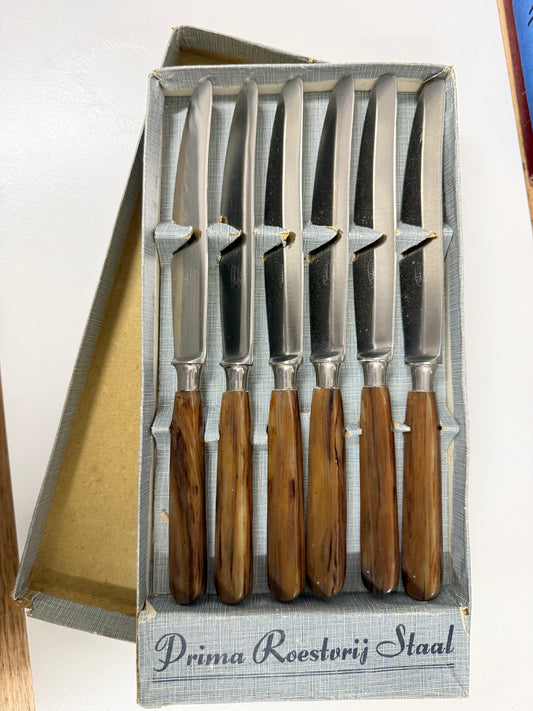 Set of 6 German Bakelite Vintage Knives