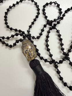 Vintage Black Bead & Tassel Bhudda Necklace | Antique & Vintage | Moonee Ponds Antiques | Australia Wide Delivery