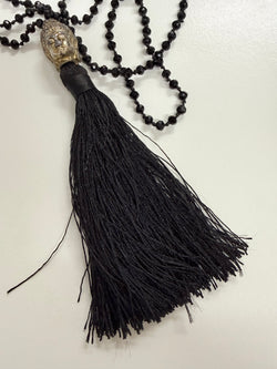 Vintage Black Bead & Tassel Bhudda Necklace | Antique & Vintage | Moonee Ponds Antiques | Australia Wide Delivery