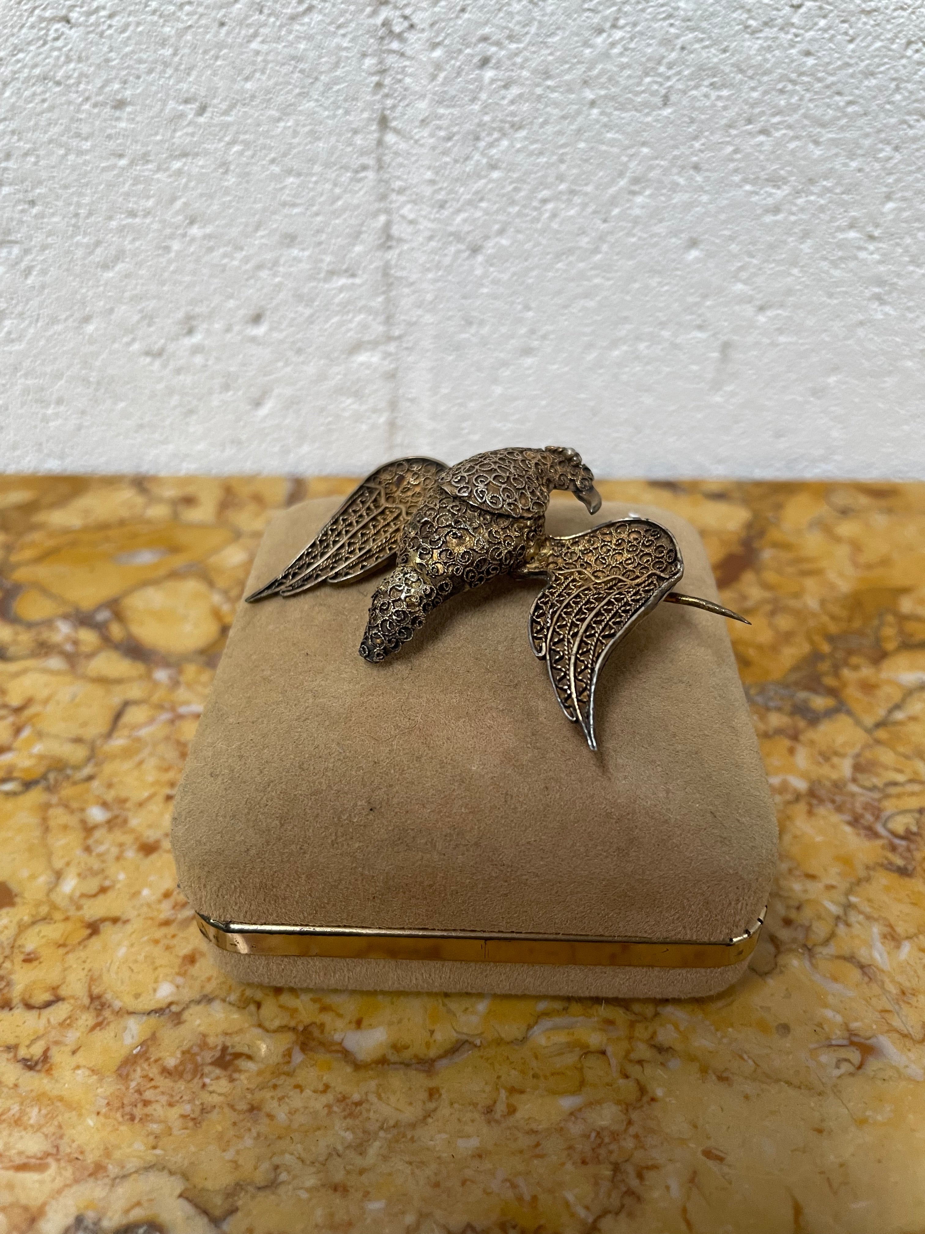 Antique Silver Gilt Filigree Bird Brooch | Antique & Vintage | Moonee Ponds Antiques | Australia Wide Delivery