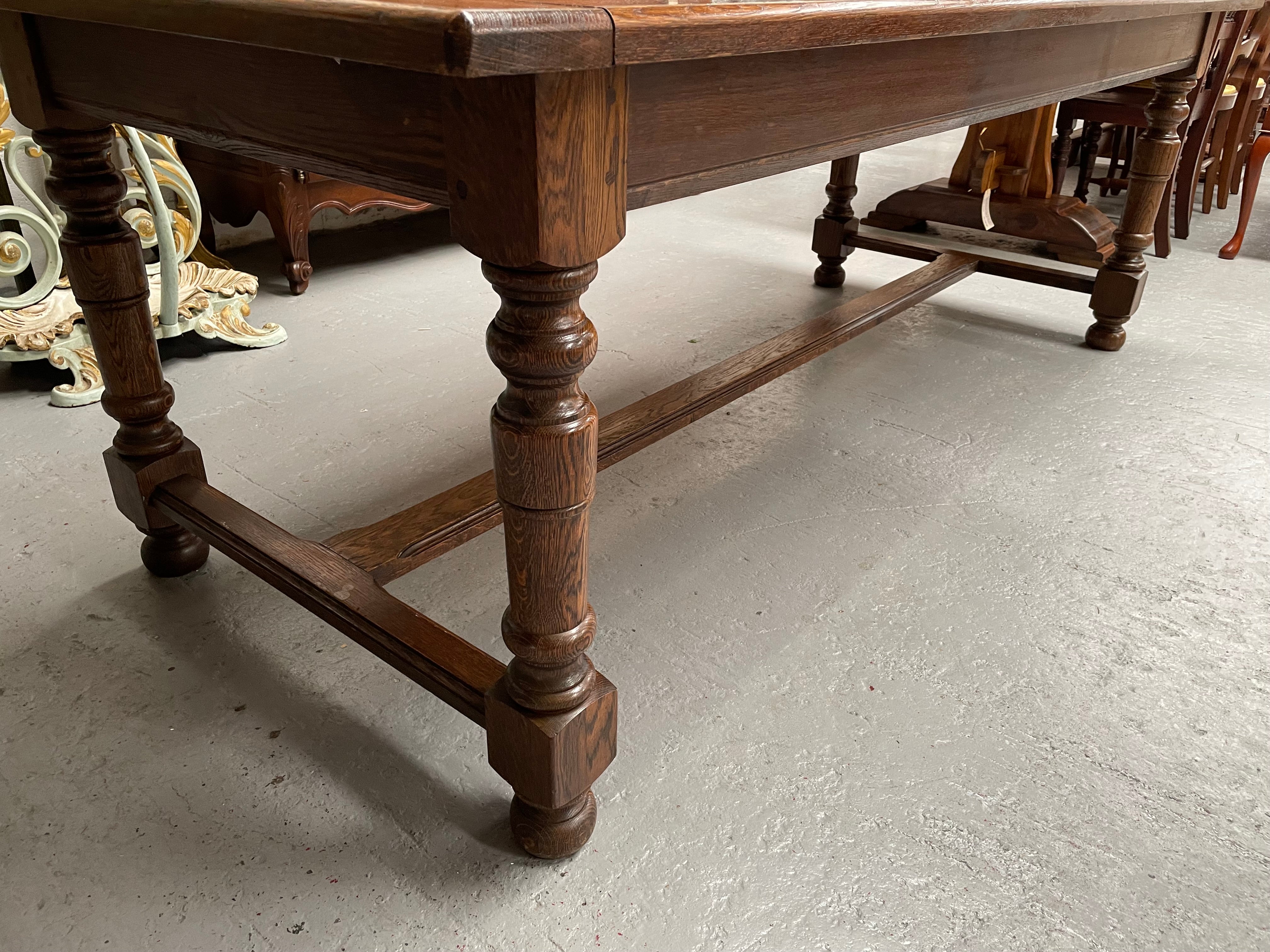 French Oak Stretcher Base Farmhouse Dining Table | Antique & Vintage | Moonee Ponds Antiques | Australia Wide Delivery