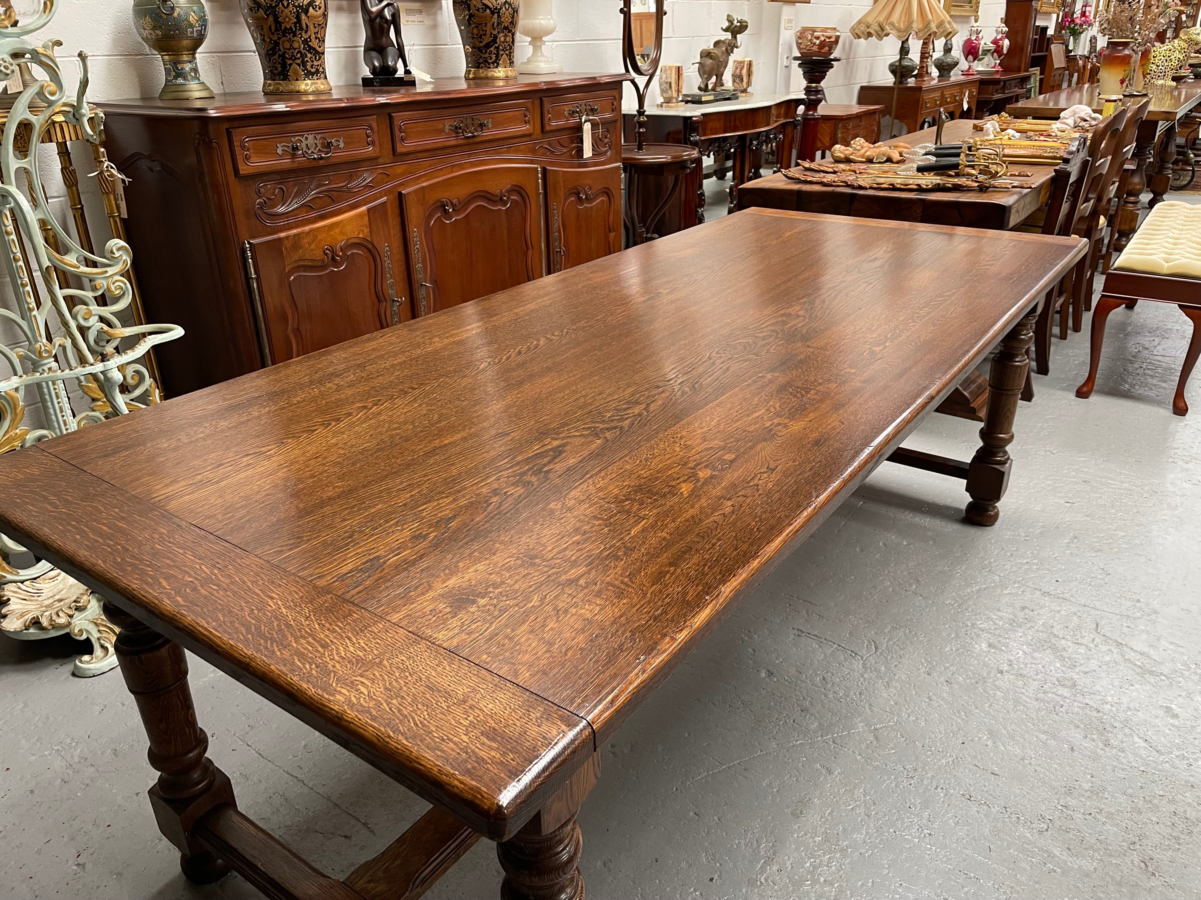 French Oak Stretcher Base Farmhouse Dining Table | Antique & Vintage | Moonee Ponds Antiques | Australia Wide Delivery
