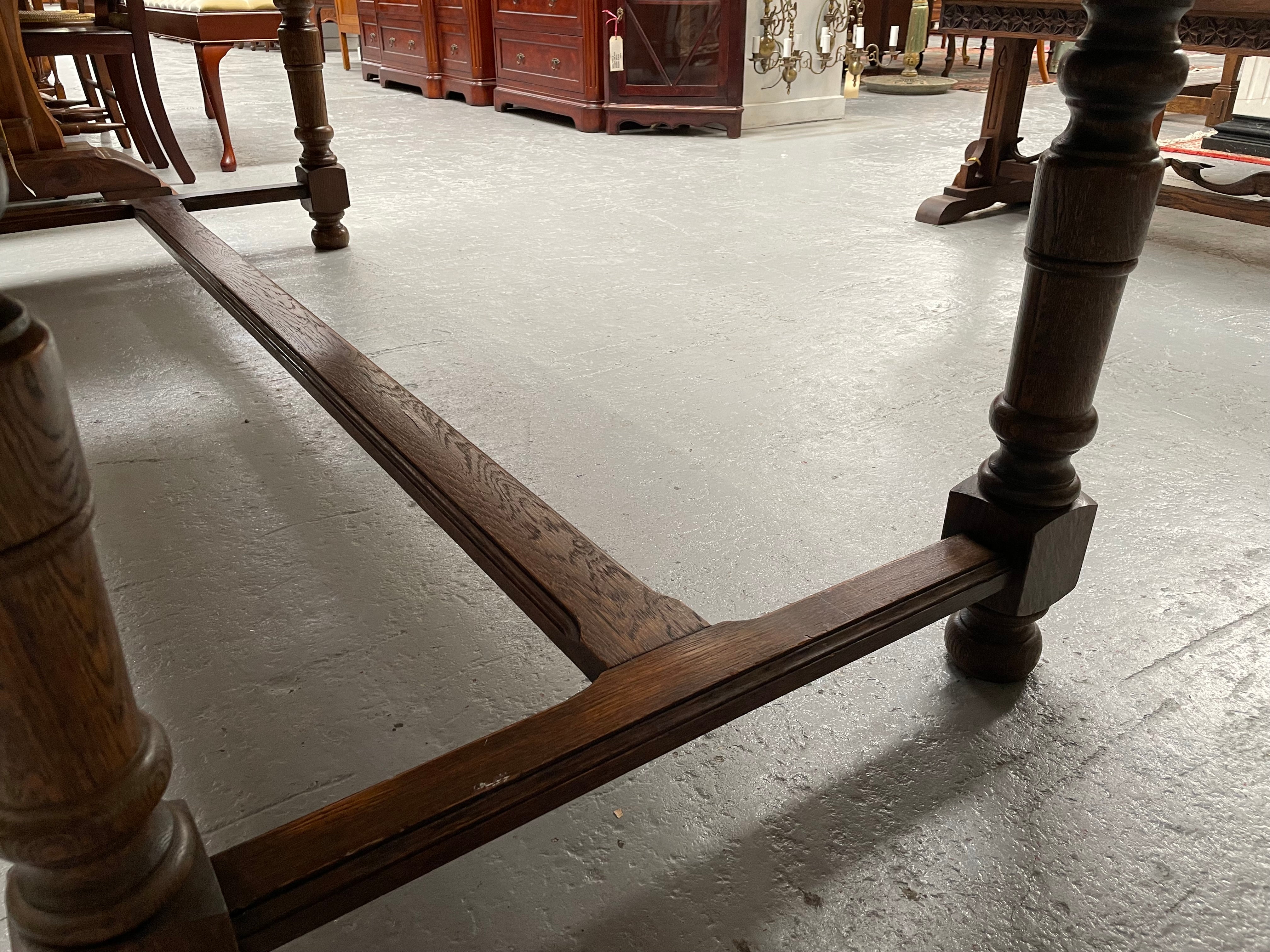 French Oak Stretcher Base Farmhouse Dining Table | Antique & Vintage | Moonee Ponds Antiques | Australia Wide Delivery