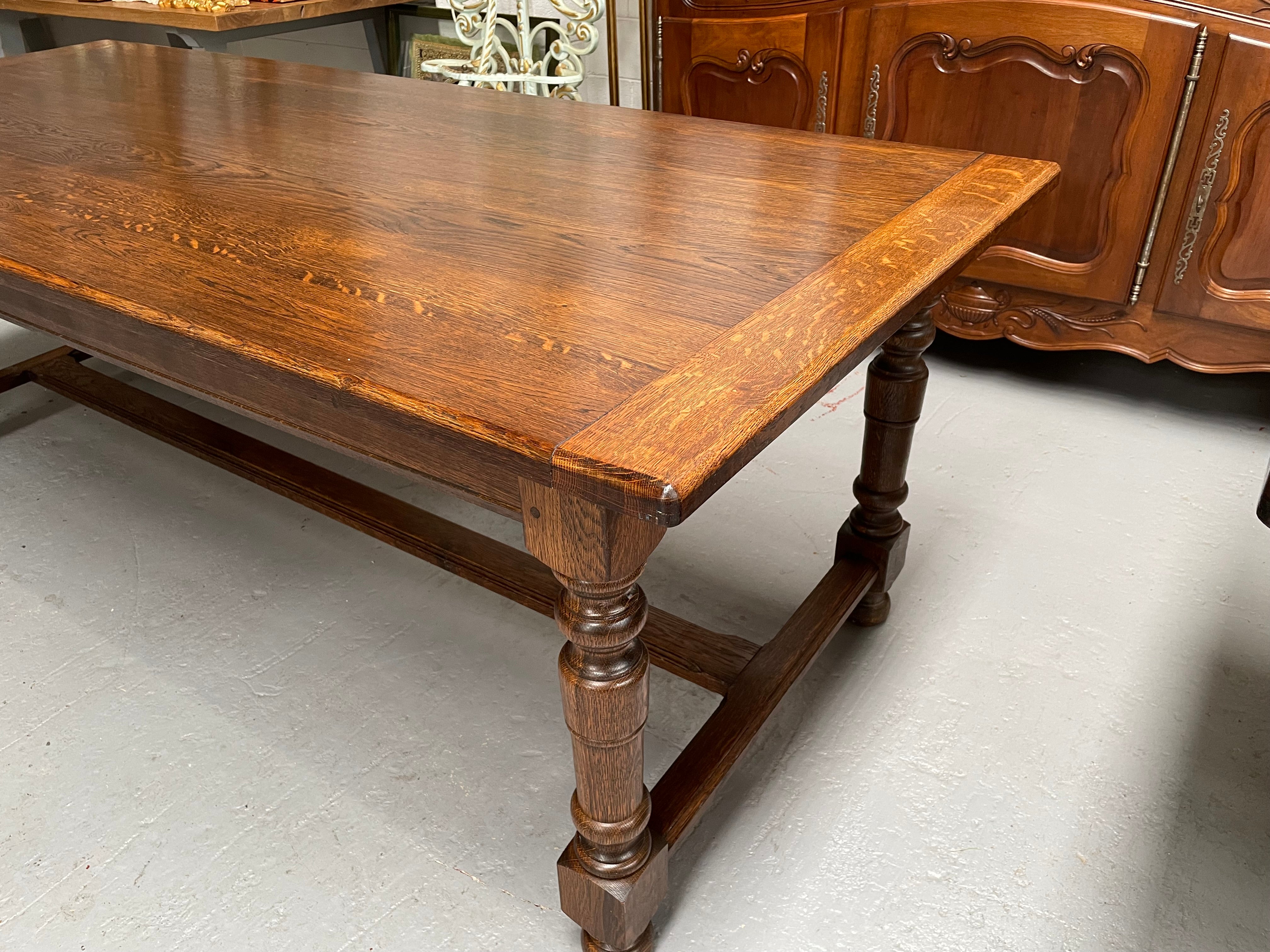French Oak Stretcher Base Farmhouse Dining Table | Antique & Vintage | Moonee Ponds Antiques | Australia Wide Delivery