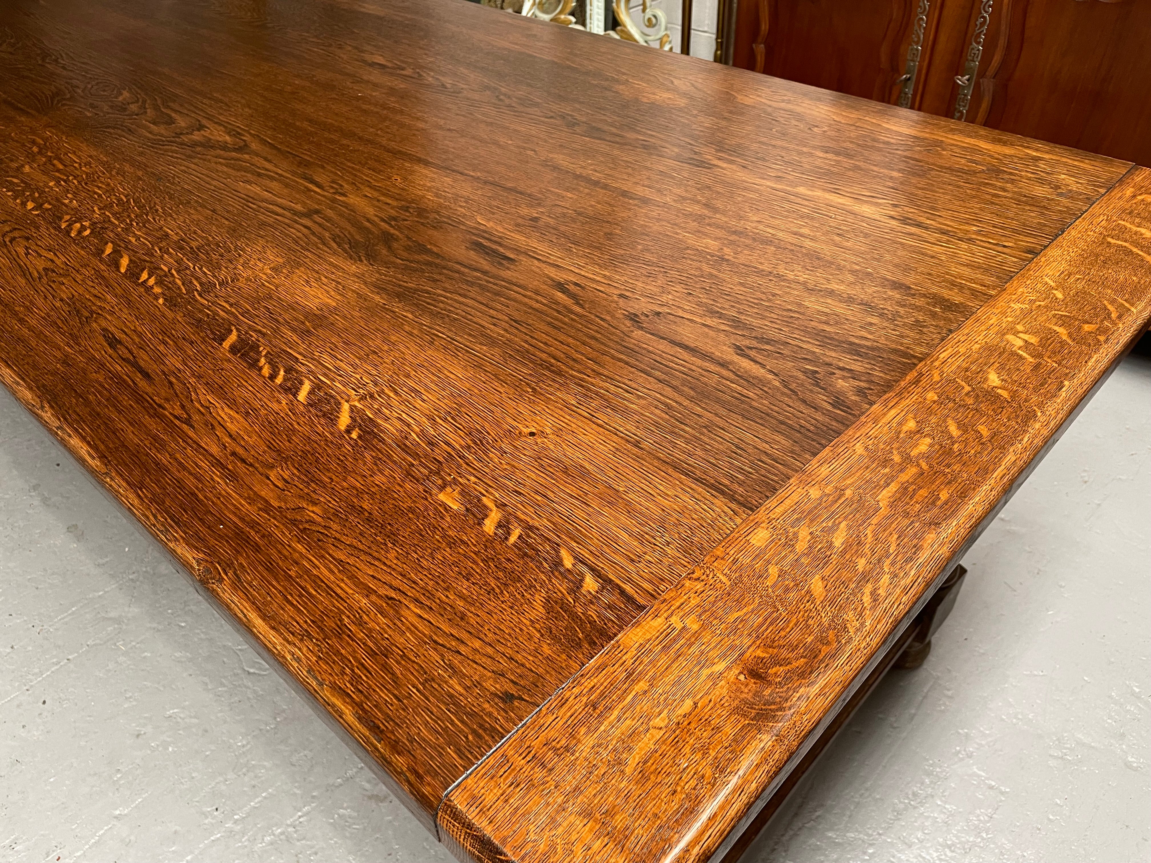French Oak Stretcher Base Farmhouse Dining Table | Antique & Vintage | Moonee Ponds Antiques | Australia Wide Delivery