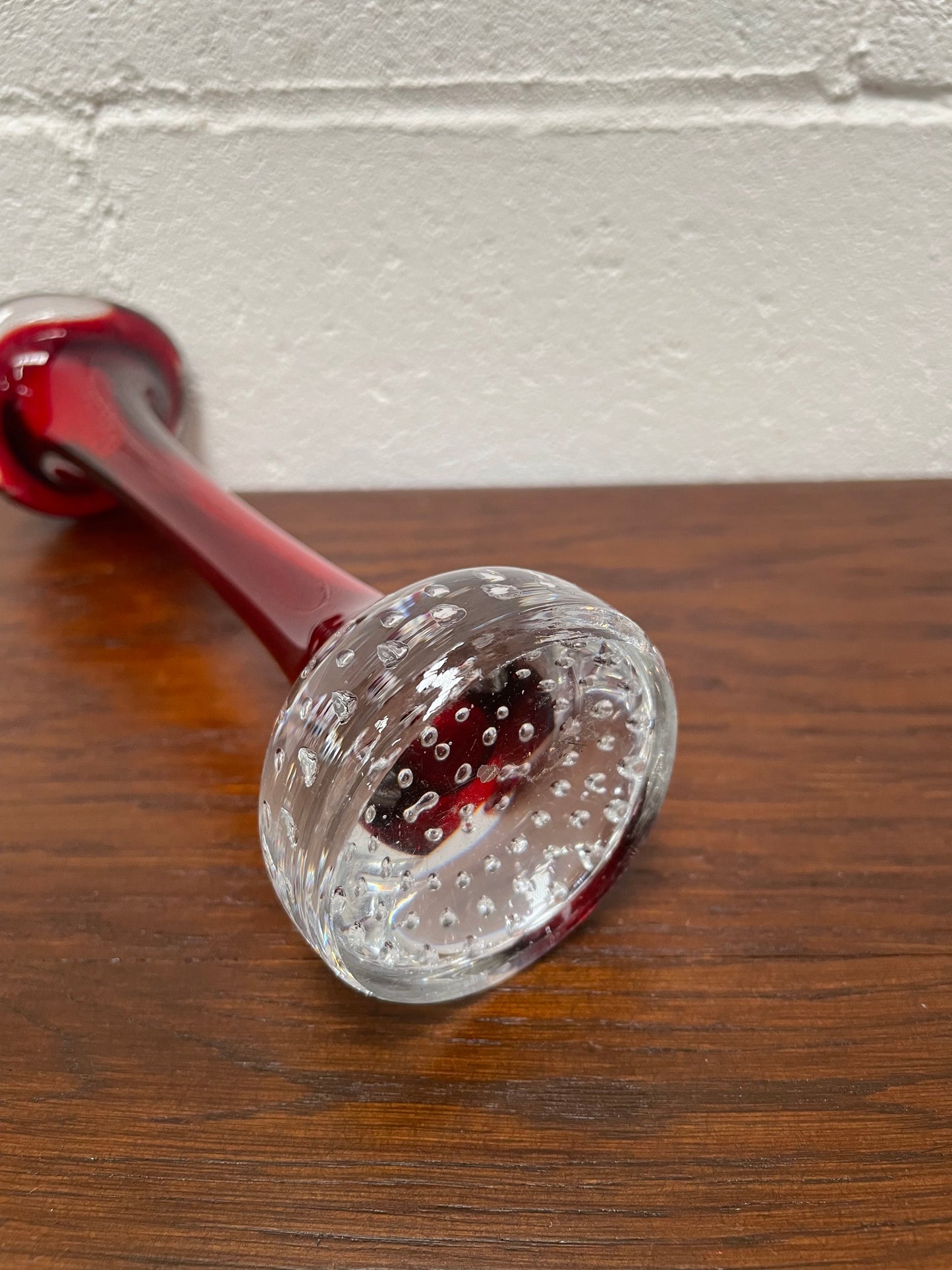 Lovely Murano ruby vase perfect for single roses . In good original condition with no chips.