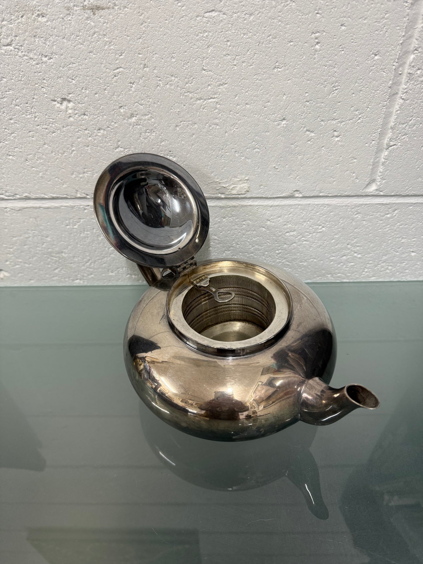 Vintage Heavy Silver Plate Robur Teapot & Infuser