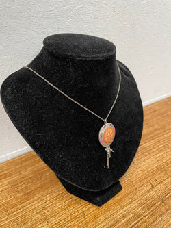 Vintage "Pilgrim" Danish Design Floral Enamel Pendant & Chain | Antique & Vintage | Moonee Ponds Antiques | Australia Wide Delivery