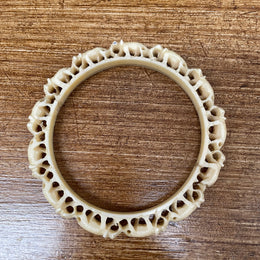 Vintage Carved Bone Elephant Bangle