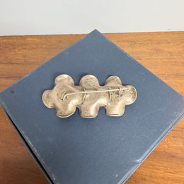 Vintage Modernist Silver Tone Brooch C:1960's