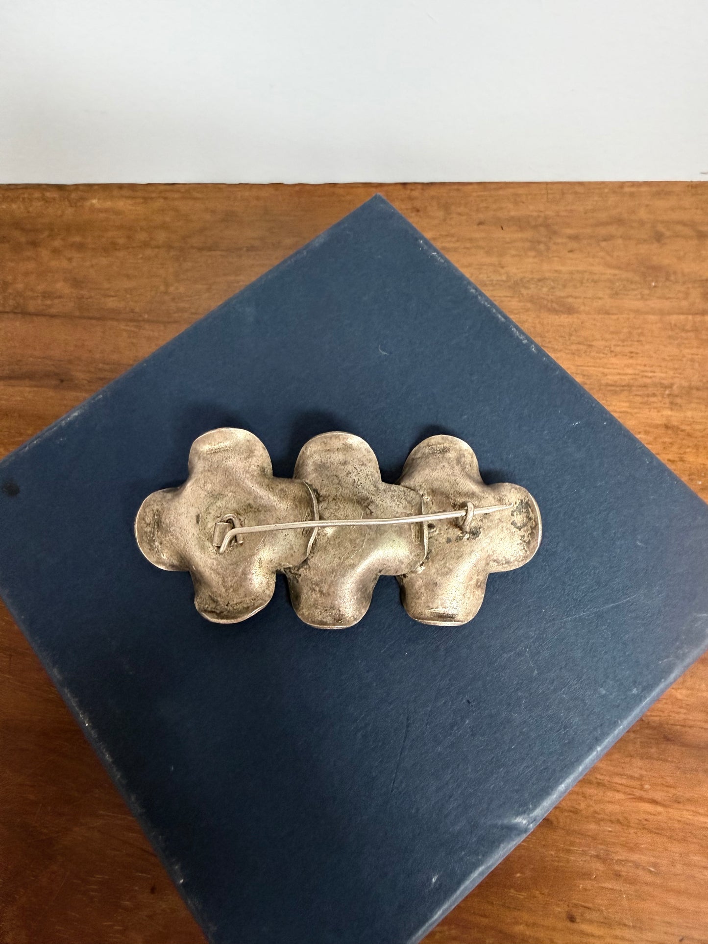 Vintage Modernist Silver Tone Brooch C:1960's