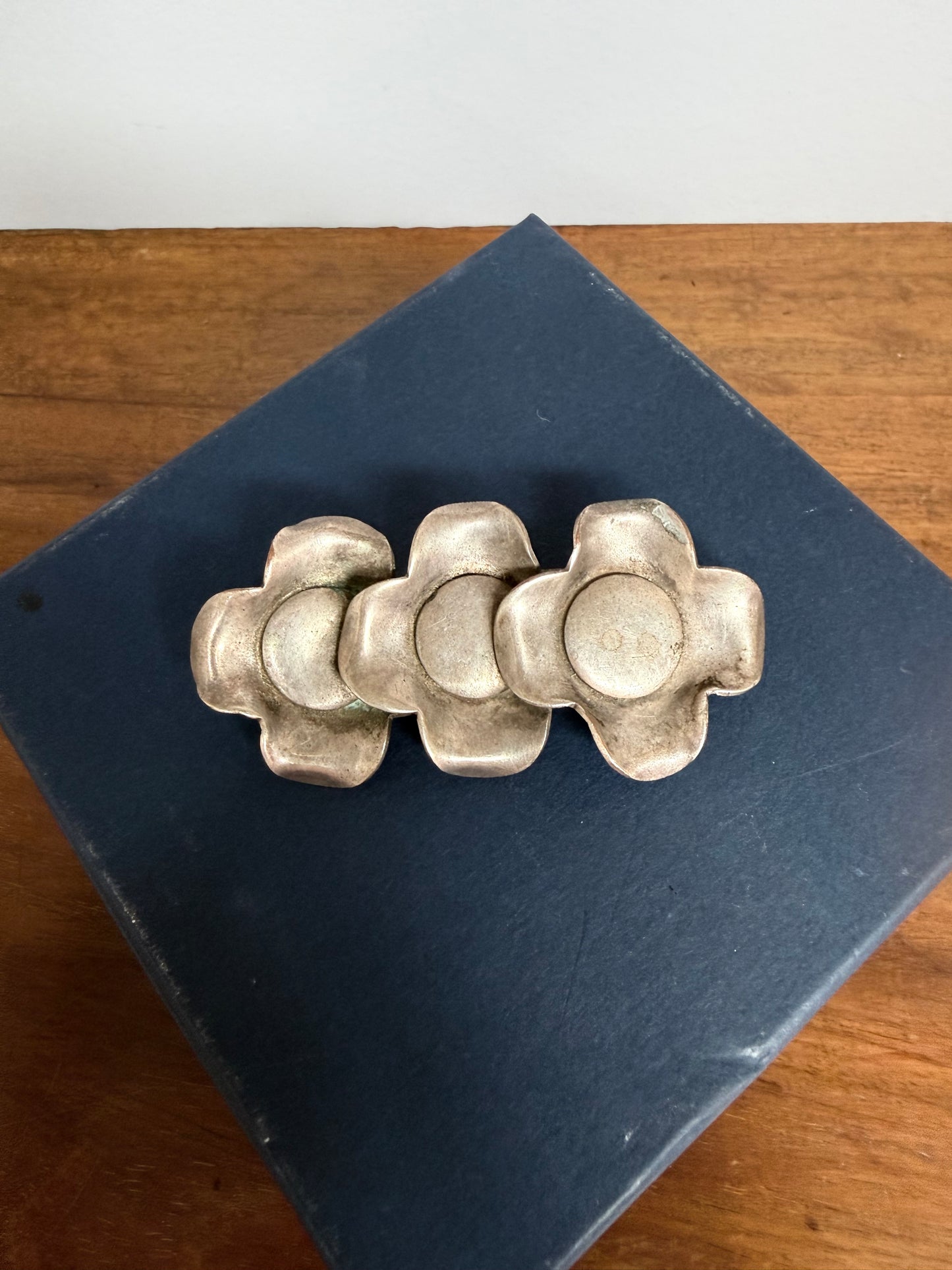 Vintage Modernist Silver Tone Brooch C:1960's