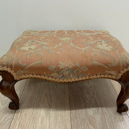 Victorian Walnut Upholstered Footstool